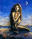 Baby Paintings - Mermaid Mother and Baby by Unknown Artist